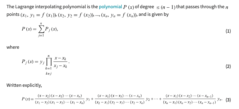 lagrange interpolating