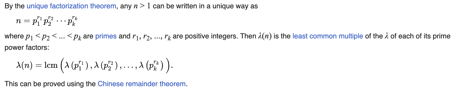 carmichael theorem